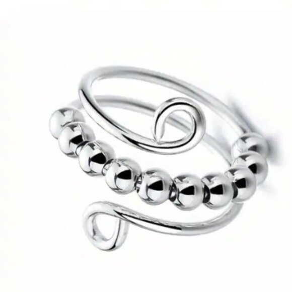 Silver Loop - Sensory, Fidget, Spinner, or Worry Ring -  Adjustable Sizing - Picture 2 of 2